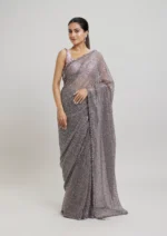 Purple Net Saree