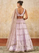 Lilac Net Lehenga Set