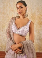 Lilac Net Lehenga Set