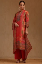 Shimmer Silk Red Suit