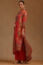 Shimmer Silk Red Suit