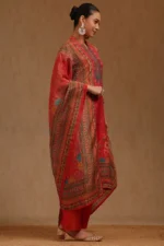 Shimmer Silk Red Suit