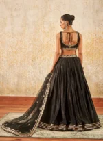 Black Gold Brocade Lehenga