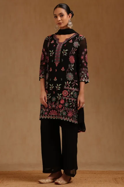 Georgette Thread Work Suit