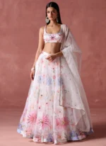 White Organza Lehenga