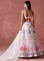 White Organza Lehenga