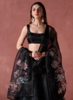 Black Organza Lehenga