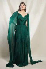 Green Chiffon Evening Gown