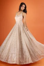 Net Embroidery Gown