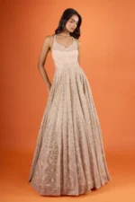 Net Embroidery Gown