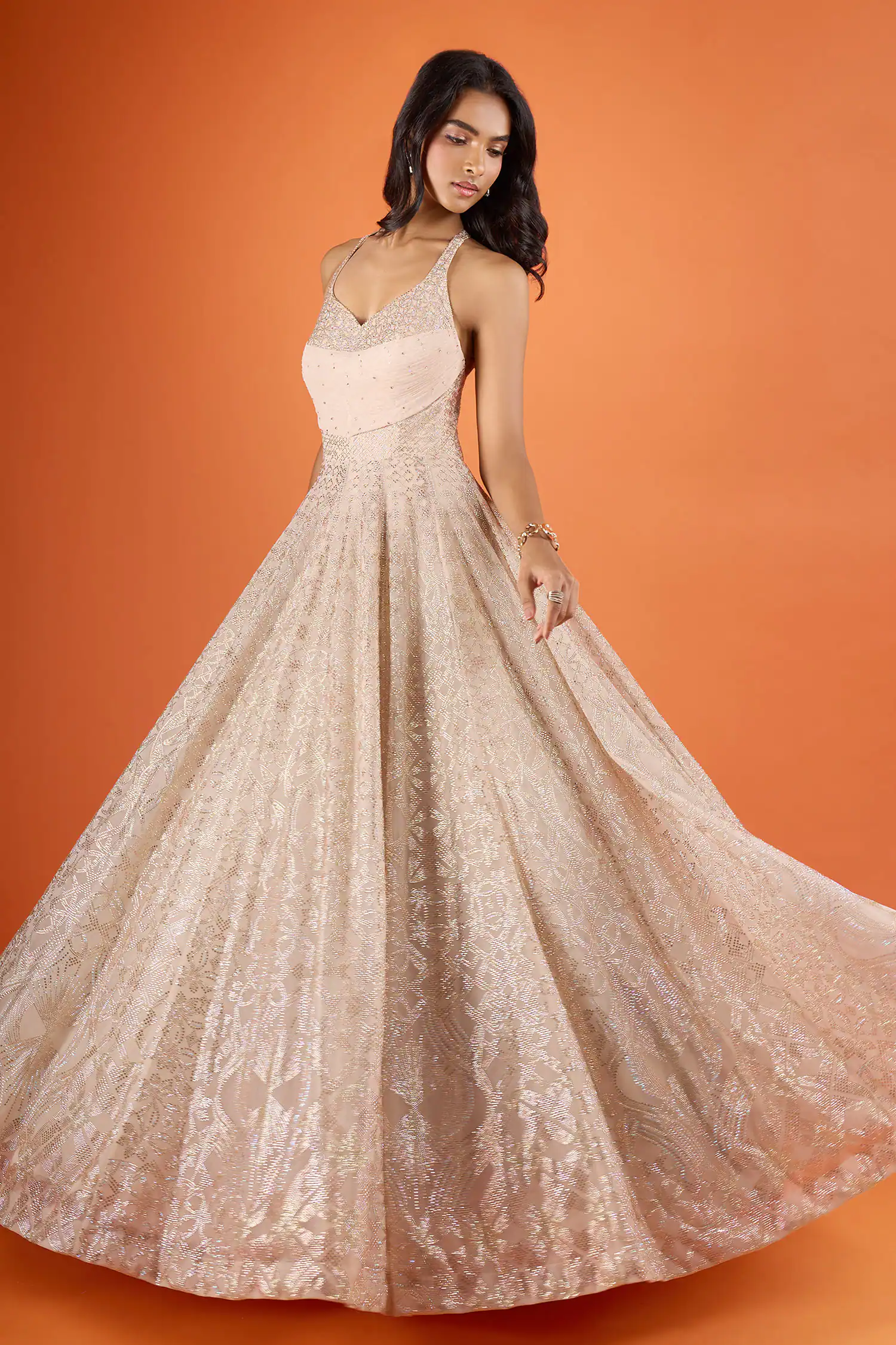 4 Net Embroidery Gown