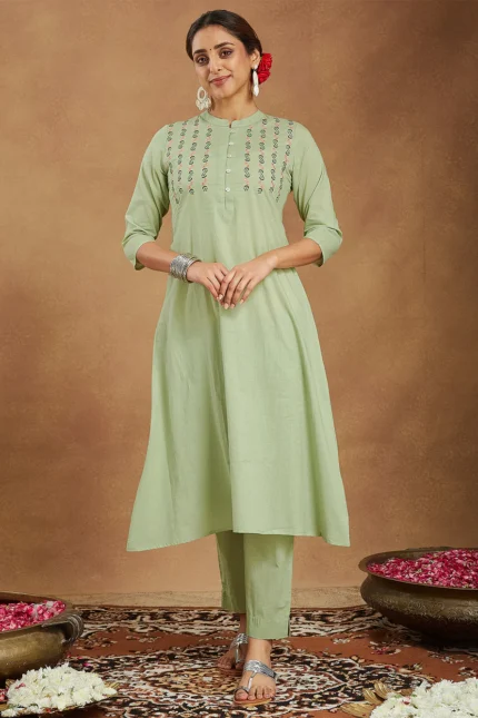 Embroidered Kurta Pant Set